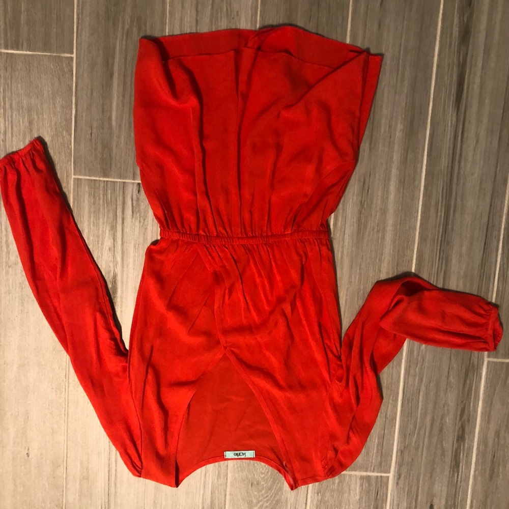 Karlie red,long sleeve romper